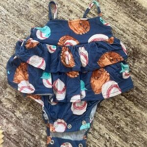 Baseball Themed Baby Romper